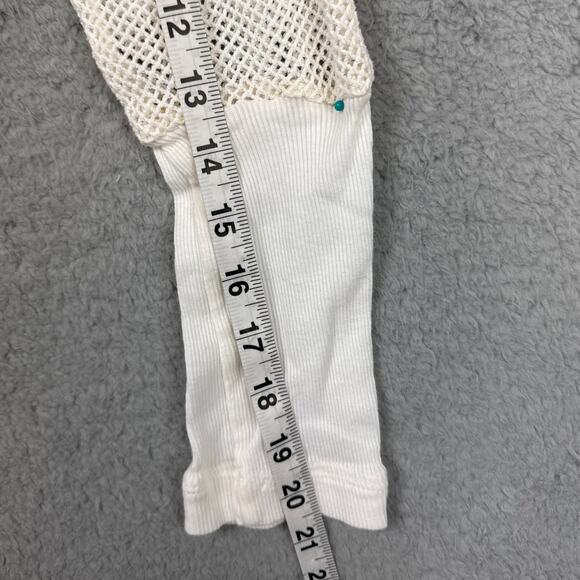 Johnny Was Pete & Greta Mesh Pullover Top Drawstring Collar Ivory SZ S Versatile - Picture 8 of 10